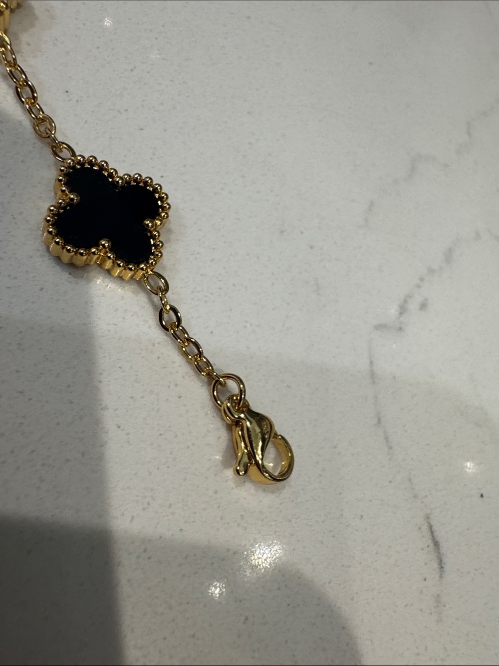 Gold and Black Clover Bracelet - Women Jewelry - Picture 3 of 3